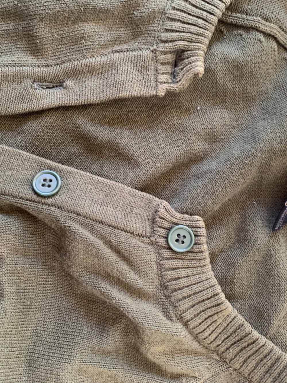 Green Cardigan 100% cotton 3/4 sleeve - Picture 7 of 11